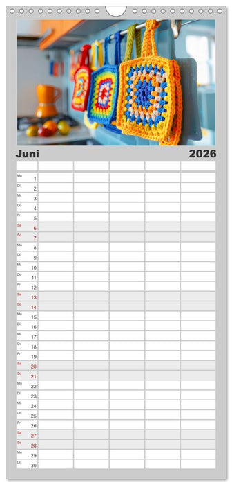 Granny Square Kunst - Ein Jahr voller kreativer Häkelideen (CALVENDO Familienplaner 2026)