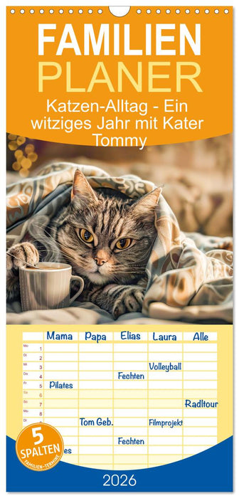 Katzen-Alltag - Ein witziges Jahr mit Kater Tommy (CALVENDO Familienplaner 2026)