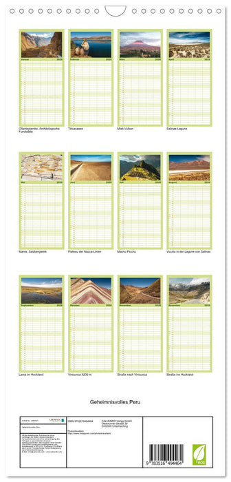 Geheimnisvolles Peru (CALVENDO Familienplaner 2026)