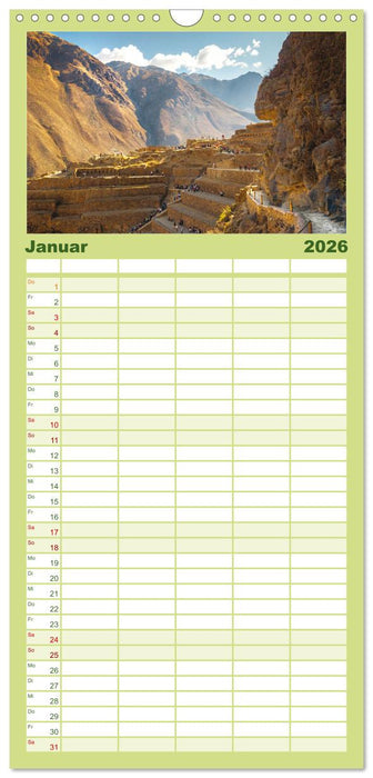 Geheimnisvolles Peru (CALVENDO Familienplaner 2026)