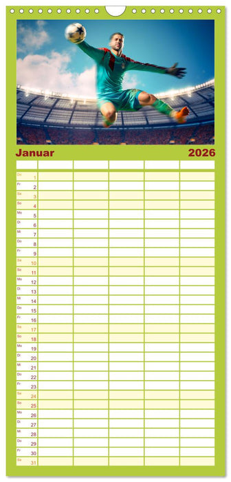 Fussball - Tormann in Aktion (CALVENDO Familienplaner 2026)