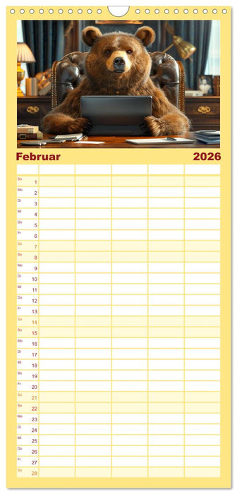 Bären im Büro (CALVENDO Familienplaner 2026)