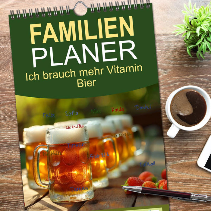Ich brauch mehr Vitamin Bier (CALVENDO Familienplaner 2026)