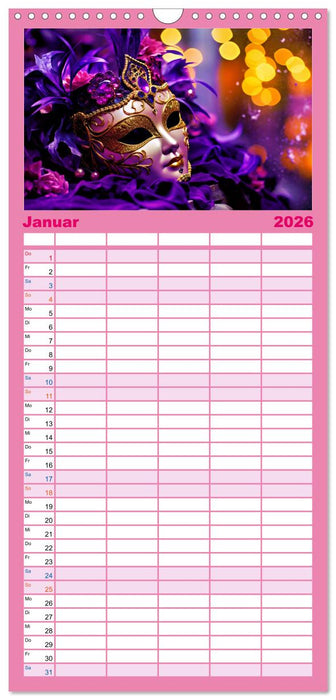 MASKEN - poetisch und verträumt (CALVENDO Familienplaner 2026)