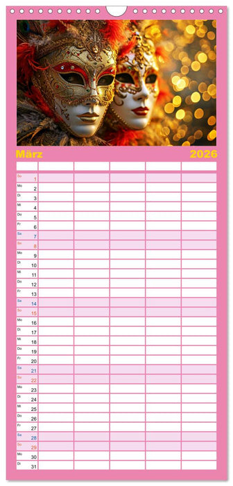MASKEN - poetisch und verträumt (CALVENDO Familienplaner 2026)