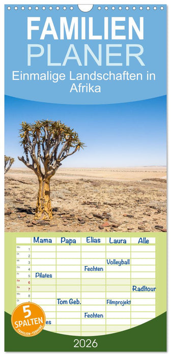 Einmalige Landschaften in Afrika (CALVENDO Familienplaner 2026)