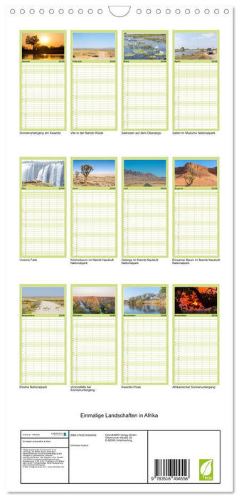 Einmalige Landschaften in Afrika (CALVENDO Familienplaner 2026)