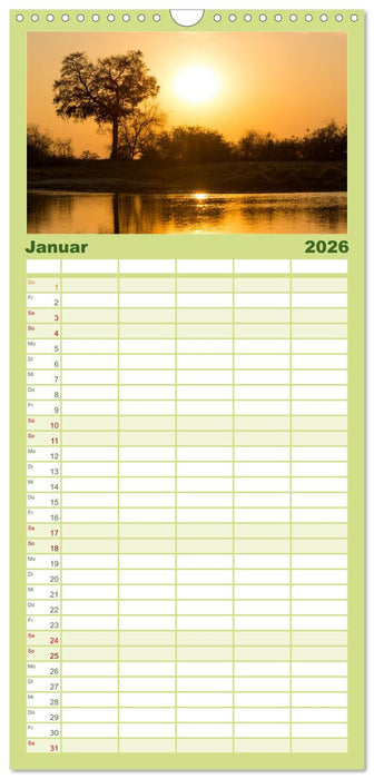 Einmalige Landschaften in Afrika (CALVENDO Familienplaner 2026)