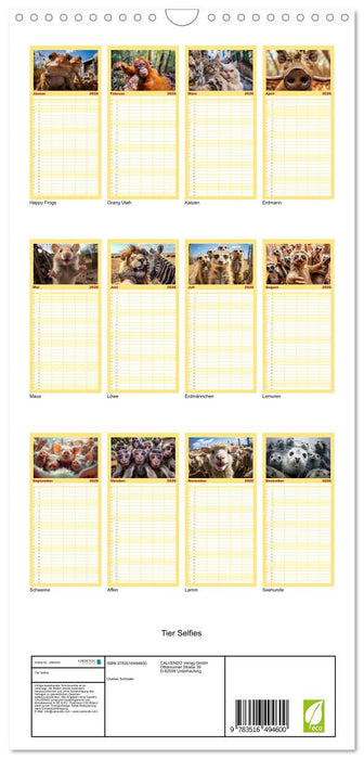Tier Selfies (CALVENDO Familienplaner 2026)