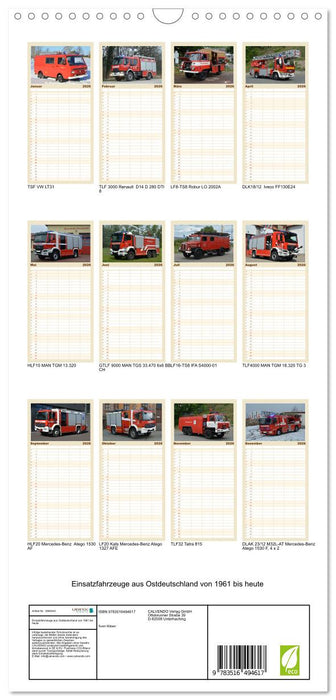 Einsatzfahrzeuge aus Ostdeutschland von 1961 bis heute (CALVENDO Familienplaner 2026)