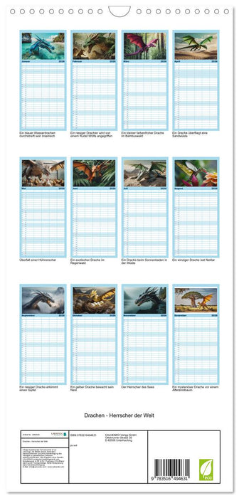 Drachen - Herrscher der Welt (CALVENDO Familienplaner 2026)
