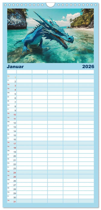 Drachen - Herrscher der Welt (CALVENDO Familienplaner 2026)