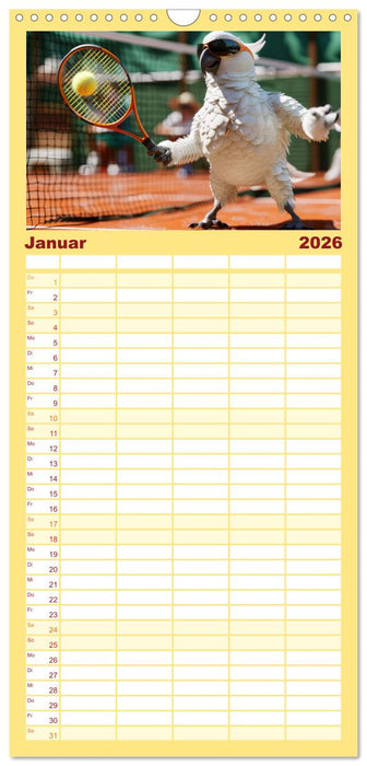 Der tierisch lustige Tennis-Kalender (CALVENDO Familienplaner 2026)