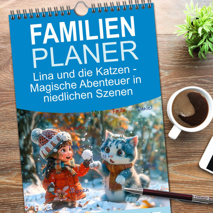 Lina und die Katzen - Magische Abenteuer in niedlichen Szenen (CALVENDO Familienplaner 2026)