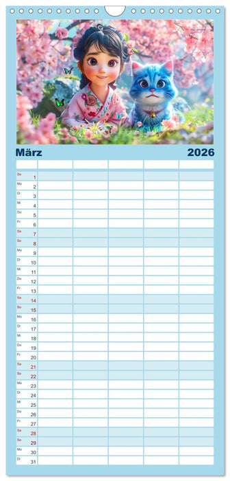 Lina und die Katzen - Magische Abenteuer in niedlichen Szenen (CALVENDO Familienplaner 2026)