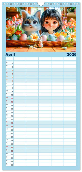 Lina und die Katzen - Magische Abenteuer in niedlichen Szenen (CALVENDO Familienplaner 2026)