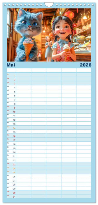 Lina und die Katzen - Magische Abenteuer in niedlichen Szenen (CALVENDO Familienplaner 2026)