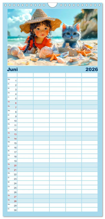 Lina und die Katzen - Magische Abenteuer in niedlichen Szenen (CALVENDO Familienplaner 2026)