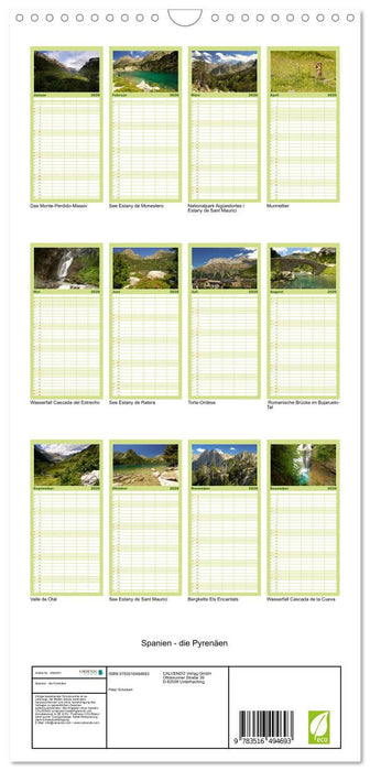 Spanien - die Pyrenäen (CALVENDO Familienplaner 2026)