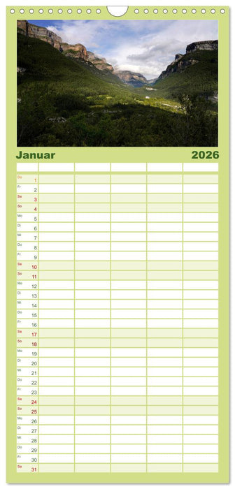 Spanien - die Pyrenäen (CALVENDO Familienplaner 2026)