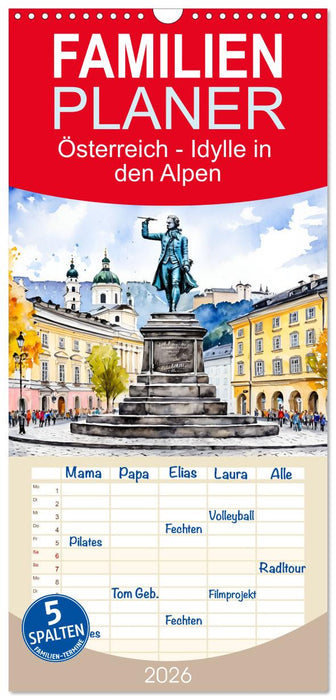 Österreich - Idylle in den Alpen (CALVENDO Familienplaner 2026)