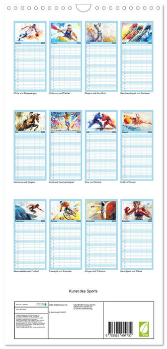 Kunst des Sports (CALVENDO Familienplaner 2026)