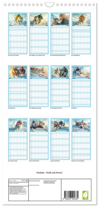 Huskies - Kraft und Anmut (CALVENDO Familienplaner 2026)
