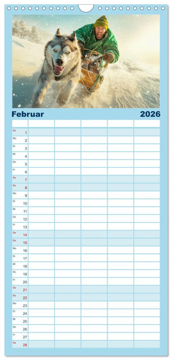 Huskies - Kraft und Anmut (CALVENDO Familienplaner 2026)