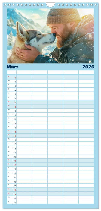 Huskies - Kraft und Anmut (CALVENDO Familienplaner 2026)