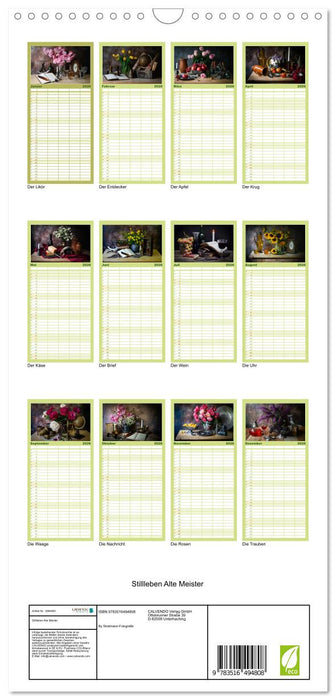 Stillleben Alte Meister (CALVENDO Familienplaner 2026)