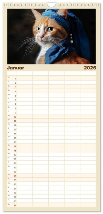 Katzen schaffen Kunst (CALVENDO Familienplaner 2026)