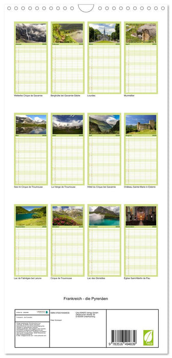 Frankreich - die Pyrenäen (CALVENDO Familienplaner 2026)