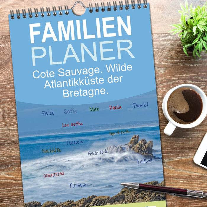 Cote Sauvage. Wilde Atlantikküste der Bretagne. (CALVENDO Familienplaner 2026)