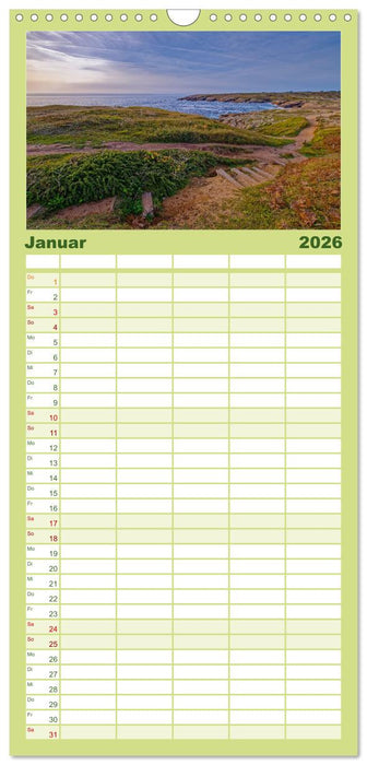 Cote Sauvage. Wilde Atlantikküste der Bretagne. (CALVENDO Familienplaner 2026)