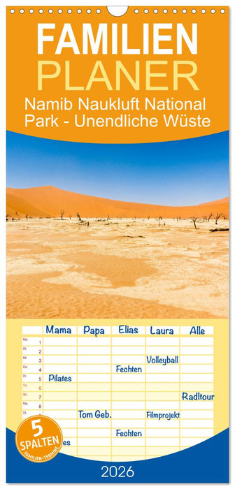 Namib Naukluft National Park - Unendliche Wüste (CALVENDO Familienplaner 2026)