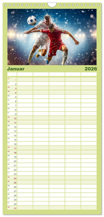 Fussball - Zweikampf (CALVENDO Familienplaner 2026)