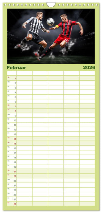 Fussball - Zweikampf (CALVENDO Familienplaner 2026)