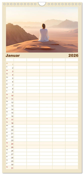 Meditation und weiter Horizont (CALVENDO Familienplaner 2026)