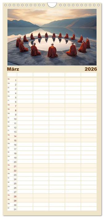 Meditation und weiter Horizont (CALVENDO Familienplaner 2026)