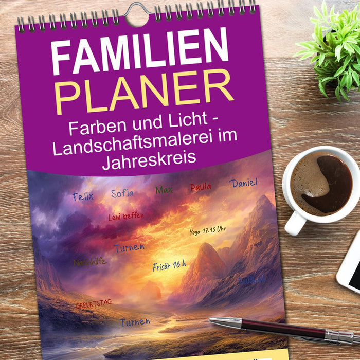 Farben und Licht - Landschaftsmalerei im Jahreskreis (CALVENDO Familienplaner 2026)