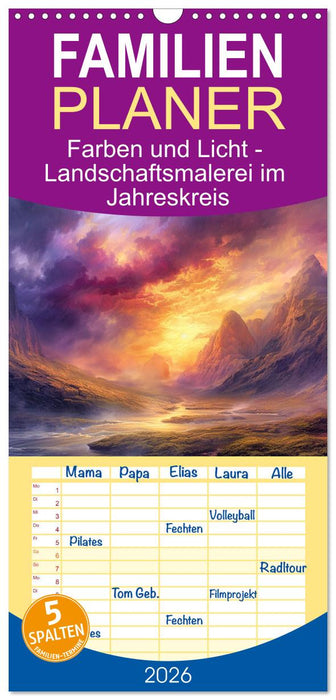 Farben und Licht - Landschaftsmalerei im Jahreskreis (CALVENDO Familienplaner 2026)