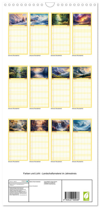 Farben und Licht - Landschaftsmalerei im Jahreskreis (CALVENDO Familienplaner 2026)