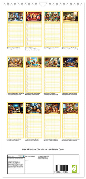 Couch Potatoes: Ein Jahr voll Komfort und Spaß (CALVENDO Familienplaner 2026)