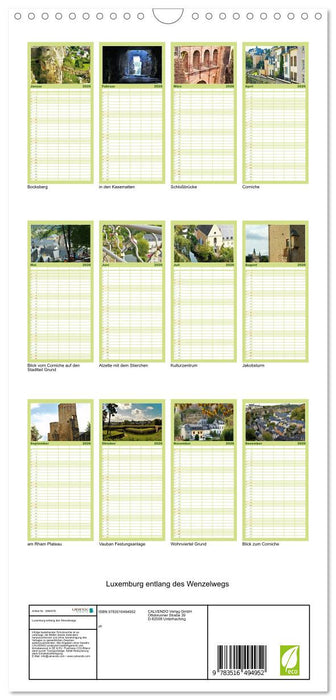 Luxemburg entlang des Wenzelwegs (CALVENDO Familienplaner 2026)