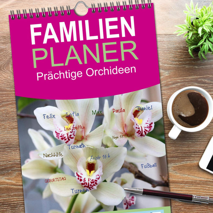 Prächtige Orchideen (CALVENDO Familienplaner 2026)