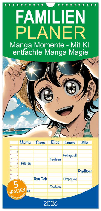 Manga Momente - Mit KI entfachte Manga Magie (CALVENDO Familienplaner 2026)