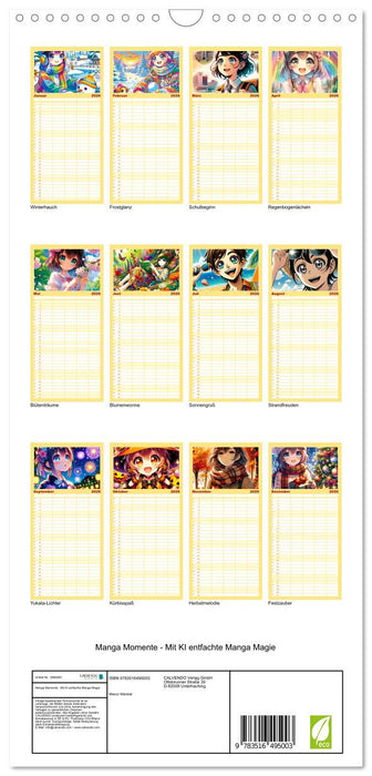 Manga Momente - Mit KI entfachte Manga Magie (CALVENDO Familienplaner 2026)