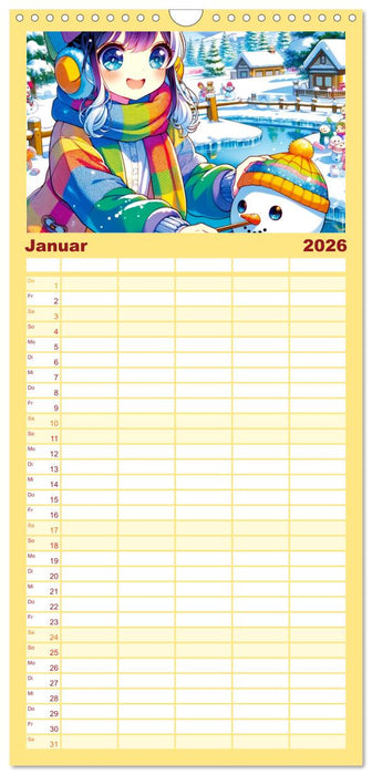 Manga Momente - Mit KI entfachte Manga Magie (CALVENDO Familienplaner 2026)