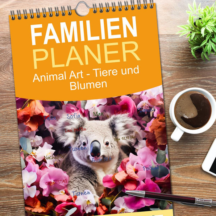 Animal Art - Tiere und Blumen (CALVENDO Familienplaner 2026)