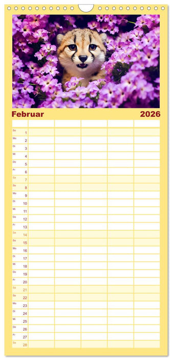 Animal Art - Tiere und Blumen (CALVENDO Familienplaner 2026)